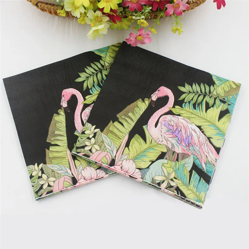 

20PCS Colorful Printing Flamingo Pattern Paper Napkins Food-grade Table Paper Napkins Birthday Decor Wedding Party Festive Decor
