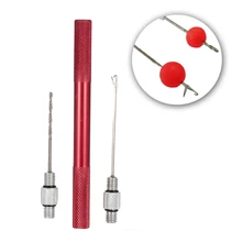 Алюминий сплава 2 в 1 Карп грубой рыбалки волос рог набор игл приманки Стрингер иглы и бурильщика для песка