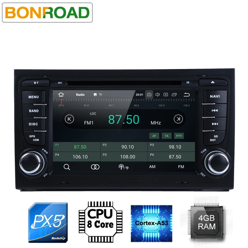 Perfect Android 8.0 RK3188 2G RAM 2Din Car DVD Player  For A4 S4 RS4 2002-2008 Quad Core CANBUS WIFI 4G GPS Navigation FM Car Radio Map 2
