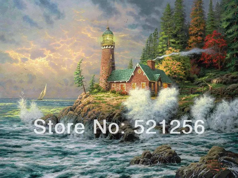 BLATK03 Free shipping HD Thomas Kinkade canvas prints