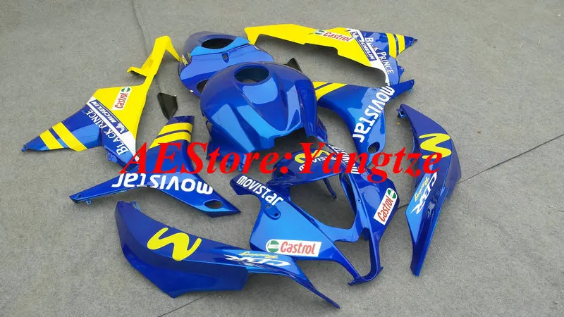 Мотоцикл обтекатель комплект для HONDA CBR600RR F5 07 08 CBR 600RR 2007 2008 CBR600 из АБС-пластика, синие, желтые, Обтекатели+ подарки HG99