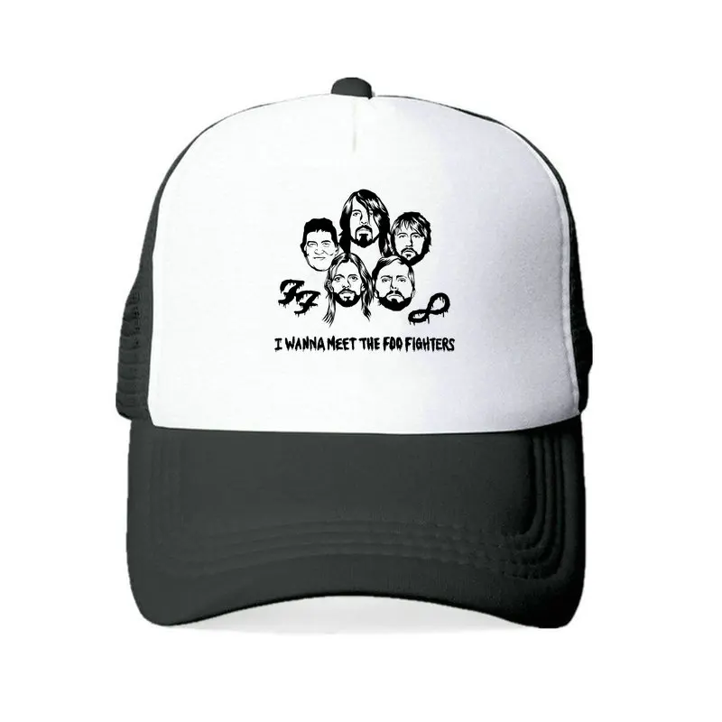 

American Rock Band FF Men's Bucket Hat Foo Fighters Men Brand Cap Roswll Foo Fighters Figure Mesh Hat Beach Cap For Fans YY465