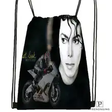 Пользовательские Майкл Джексон@ 05 Drawstring сумка-рюкзак милый рюкзак детский Ранец(черный назад) 31x40 см#20180611-02-64