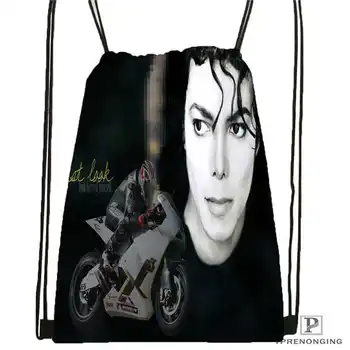 

Custom Michael Jackson@05 Drawstring Backpack Bag Cute Daypack Kids Satchel (Black Back) 31x40cm#20180611-02-64
