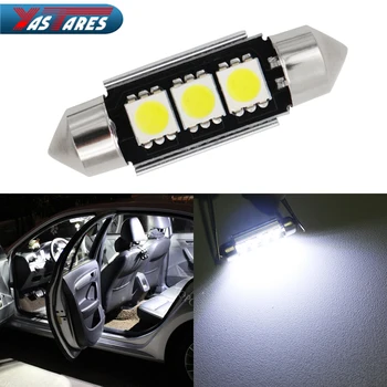 

1x 31 36 39 41mm DC 12V C10W C5W 3SMD 5050 LED CANBUS Festoon Bulb Car Licence Plate Light Auto Housing Interior Dome Lamp White