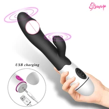30 Frequency Dildo Vibrator Rabbit Vibrator Dual Function Waterproof G spot Vibrators Clit Stimulation Adult Sex Toys for Women