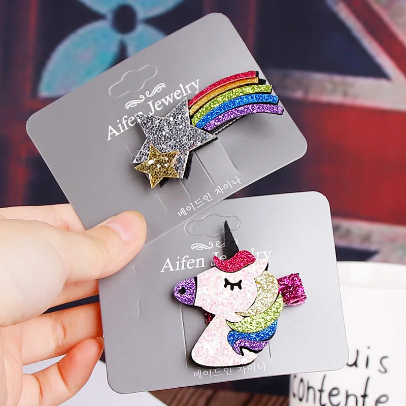 

New Fashion Unicorn Party Rabbit Stars Shine Crown Girls Hairpins Baby Hair Clips Barrettes Children Headwear Hair Accessories