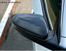 Real glossy carbon fiber Car outside exterior rearview mirror caps cover For HONDA Civic 10 2016 2017, sticking-on type