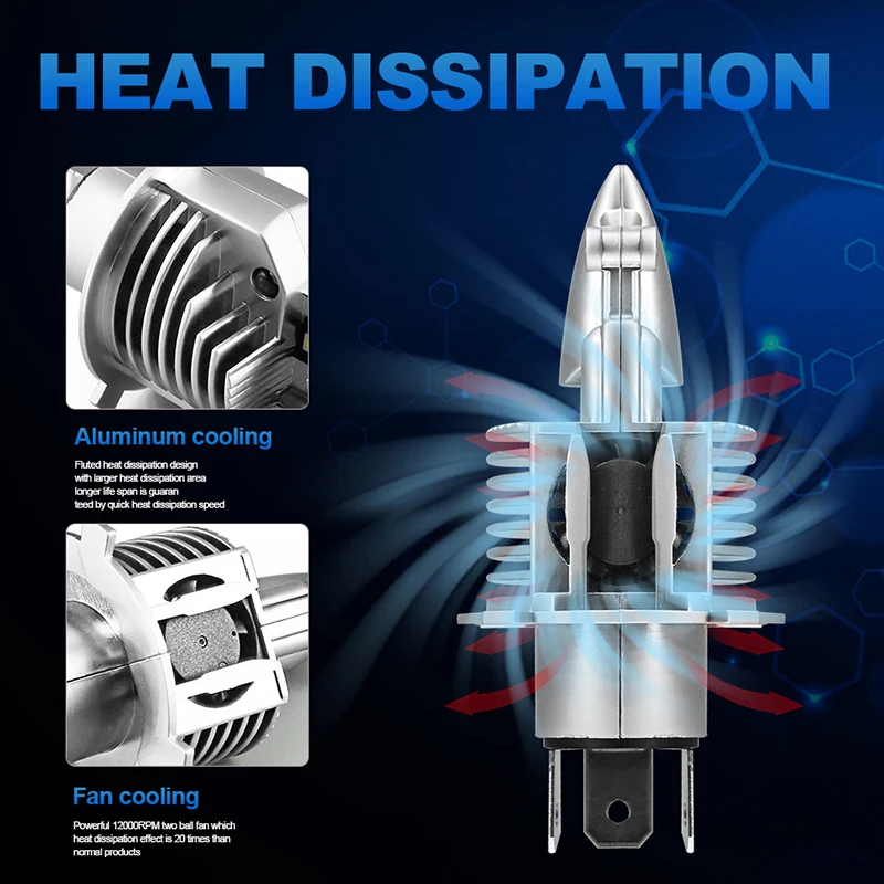 Roadot H4 светодиодный фар автомобиля 10000LM 6500 K Высокий Низкий мини лампа араба