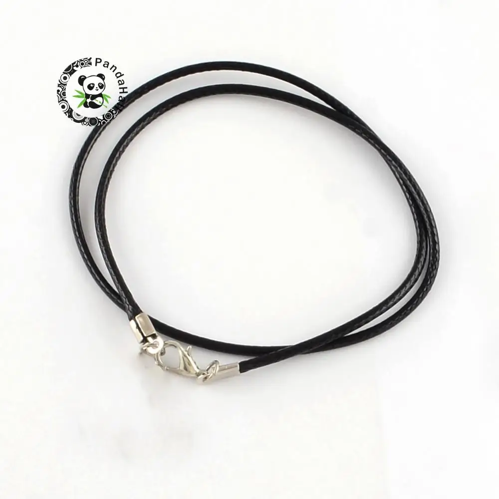 Buy waxed cotton cord necklace makings, with alloy