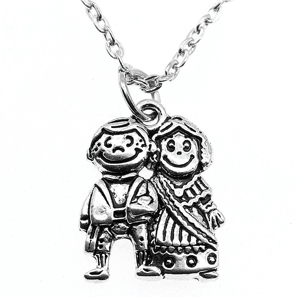 WYSIWYG 20x16mm Couple Lovers Boy And Girl Necklace Jewelry Gift For