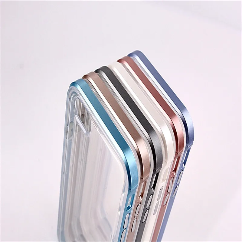 

Original Phone Cover For iPhone X Case Bumper Aluminum Drop Border Frame Case TPU Back Cover For iPhone 6 7 8 Plus 5 5S Coque