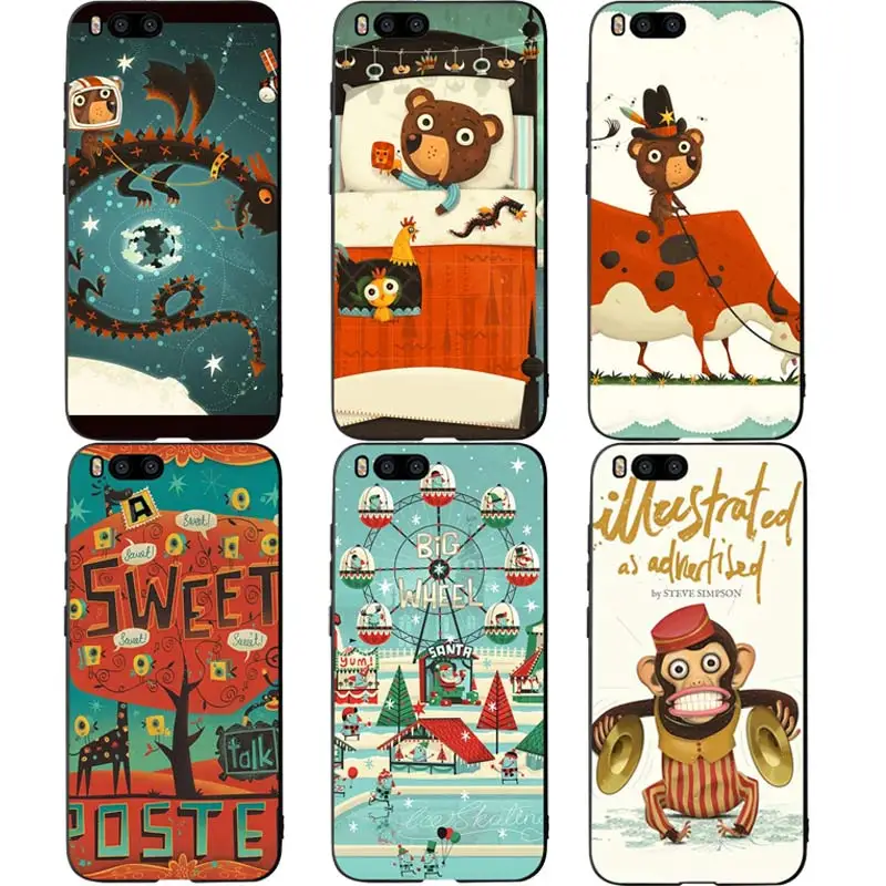 

Cute Bear Monkey Phone Cases Cover for Xiaomi mi A2 8 9 lite se case xiaomi redmi note 6 7 pro case redmi note 5 Plus Soft Cases