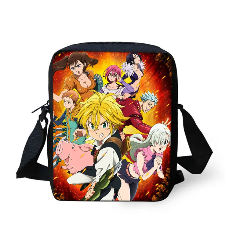 THIKIN/детский школьный рюкзак с рисунком из аниме Seven Deadly Sins, школьная сумка для мальчиков и девочек, комплект из 3 предметов, Nanatsu No Taizai Meliodas Elizabeth - Цвет: THIKIN BAG