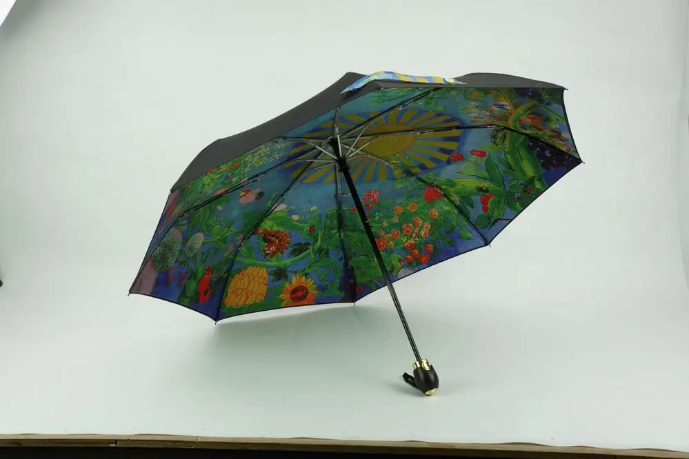 Автоматический зонт-Тоторо для женщин и мужчин, ghibli, Япония, Hayao, Miyazaki, защита от солнца и дождя, три складных зонта, анти-УФ, paraguas, женский, мужской