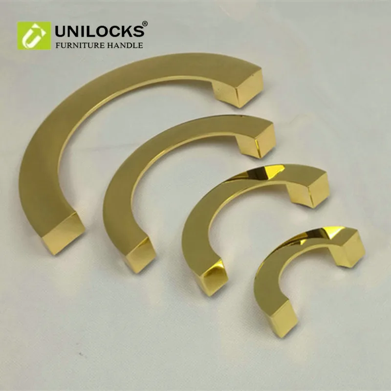 UNILOCKS кухонный шкаф выдвижная дверь Золотая зеркальная ручка и ручки полукруглые