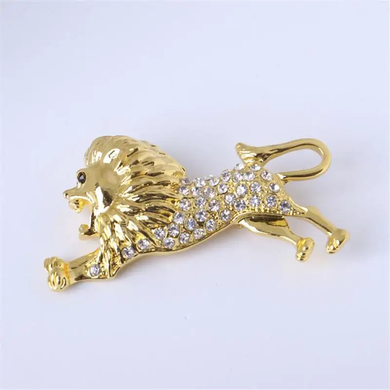Itenice новые модные ювелирные изделия трендовая Классическая египетская стильная нагрудная золотая металлическая Хрустальная брошь «Лев» для мужчин и женщин - Окраска металла: white