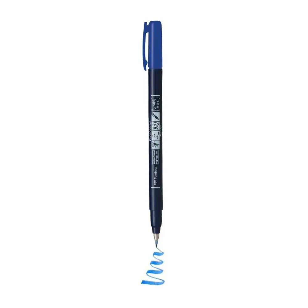 TOMBOW Fudenosuke раскраска художественные маркеры 10 цветов Кисть ручка Красота Кисть Акварельная Живопись Написание подписи ручки WS-BH15 - Цвет: blue