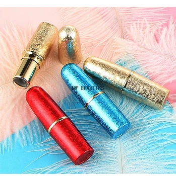 

500Pcs/Lot Gold red blue high-grade empty lipstick tube, bullet shape empty Lip balm container Refillable Bottle