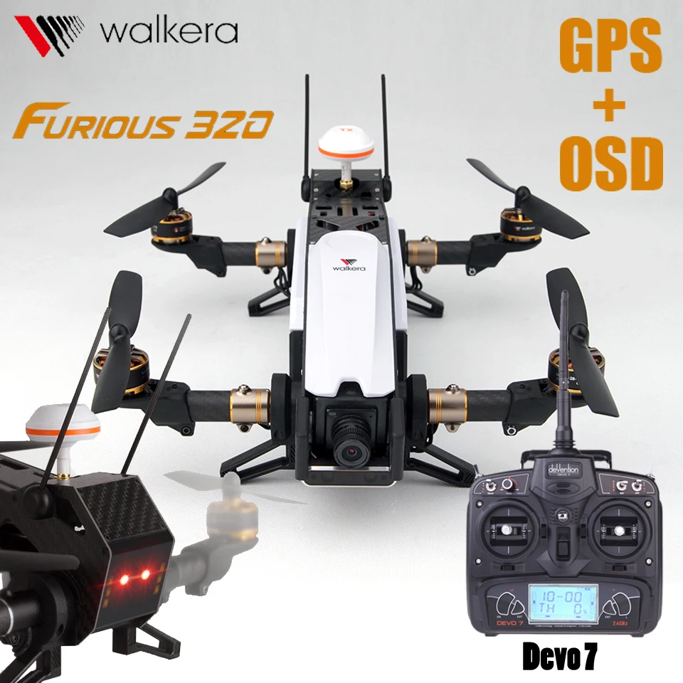 

Walkera Furious 320 Devo7 Transmitter RC Helicopter RTF Drone With Camera TVL800 OSD GPS CFP Modular VS Runner 250 Free Ship