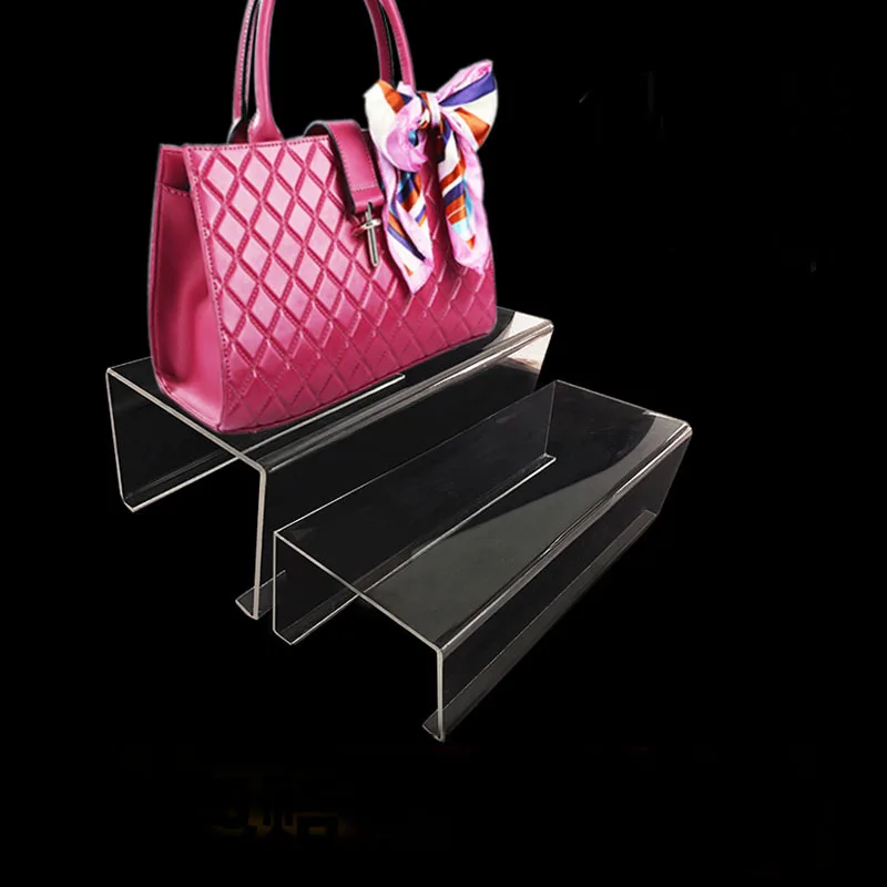 Acrylic Handbag Shoes Wallet Holder Display Rack Stands U Shaped