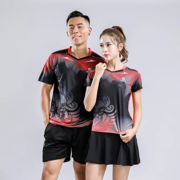 

Adsmoney Parent-child suit badminton suit individual pattern quick dry breathable tennis suit sports T-shirt shorts