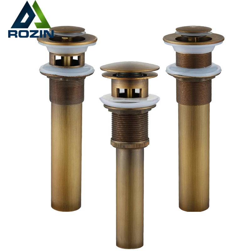 Free Shipping Brass Antique Basin Vessel Sink Pop Up Drain Washbasin Push down Pop Up Drainer