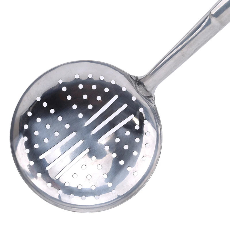 Chef Stainless Steel Large Colander Long Handle Filter Spoon Kitchen