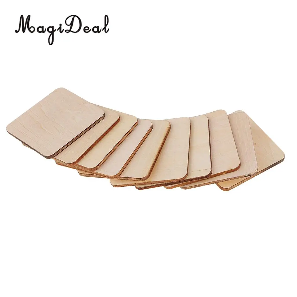50mm 80mm 120mm Wooden Square MDF Unfinished Wood Pieces Blank Plaque for DIY Craft Pyrography Embellishments