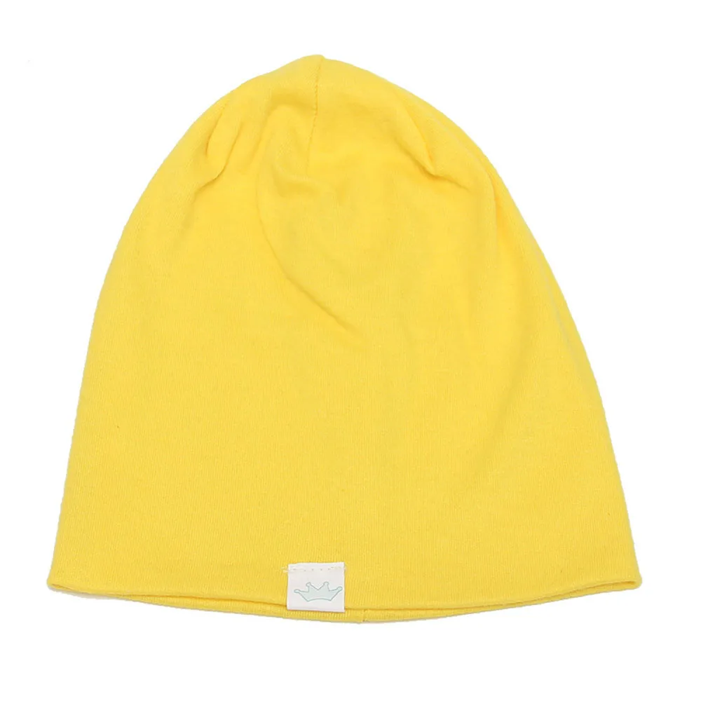 9 цветов, детская шапочка, горячая Распродажа, Детская Хлопковая мягкая теплая шапочка для маленьких мальчиков и девочек, модная шапочка - Цвет: Yellow