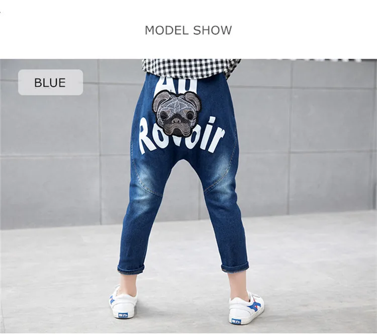 3-12 y boys jeans harem pants fashion kids jeans for boy denim pant cartoon dog print children trousers spring autumn clothes (2)