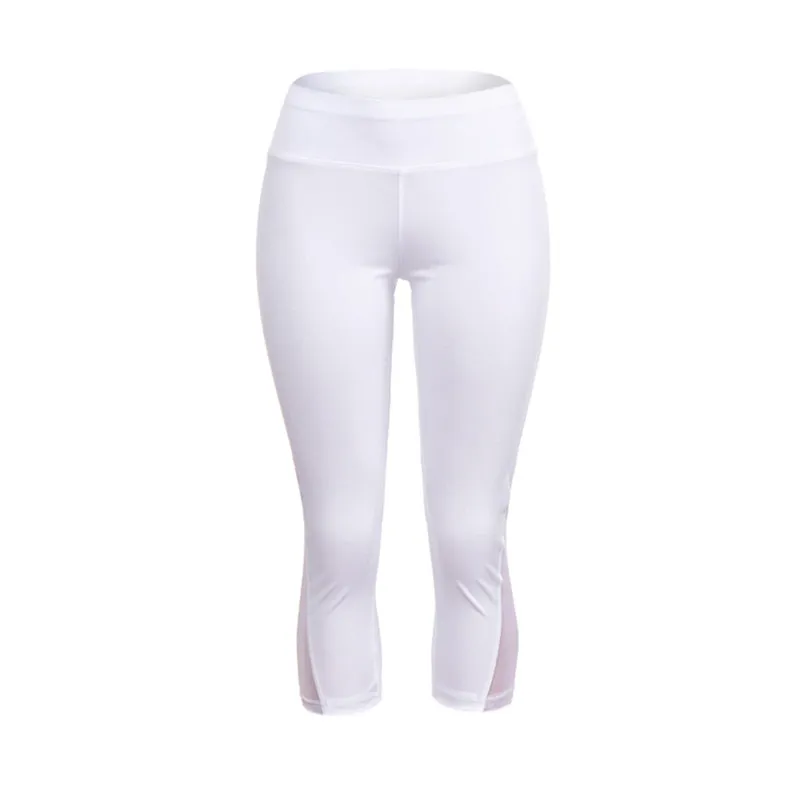 Летние женские шорты для фитнеса и йоги, Укороченные спортивные леггинсы, обтягивающие капри, 3/4, для занятий спортом, для бега,, новинка, лидер продаж#4m14 - Цвет: Белый