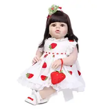 Новая серия Arianna 70 см силиконовые куклы Reborn Baby длинные коричневые волосы девушка Bebe, живой игрушки модель одежды
