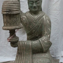 USPS в США S2288 3" Архаический Китай Династия Китайский Дворец Бронзовый Свет Лампы служащих Статуя Человека