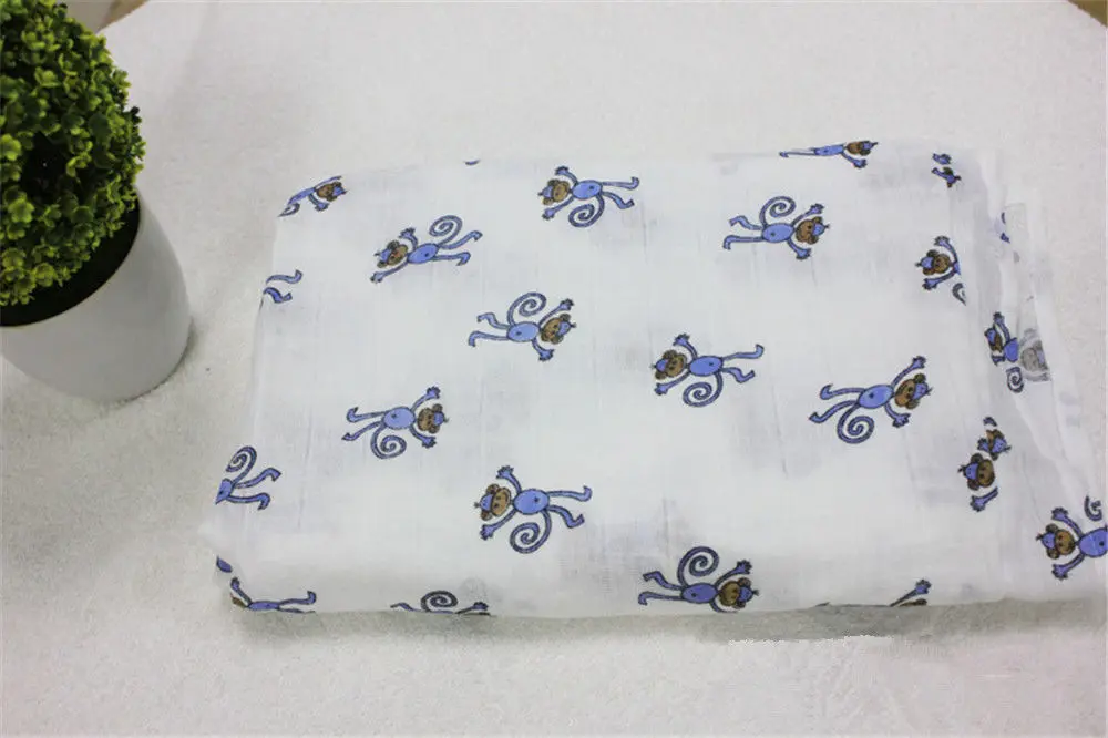 Aden Anais конверты для новорожденных, одеяло, постельное белье, хлопковое Пеленальное муслиновое полотенце, детское одеяло 120x120 см - Цвет: Blue monkey