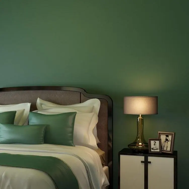 Pure Pigment Color Non-woven Wallpaper Retro Nostalgia Personality Blue Green Living Room Background Wall Paper Roll