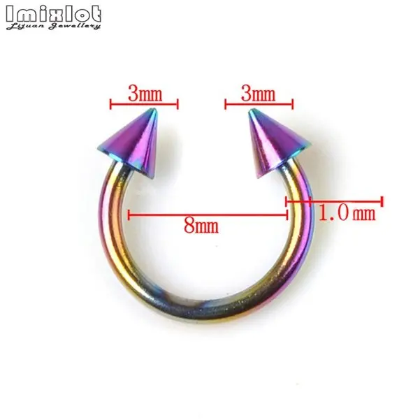 Imixlot 10 шт. смешанные 316L хирургические ювелирные изделия из нержавеющей стали для тела спиральные пирсинг, Септум для носа губ бровей уха хряща кольцо - Окраска металла: 82