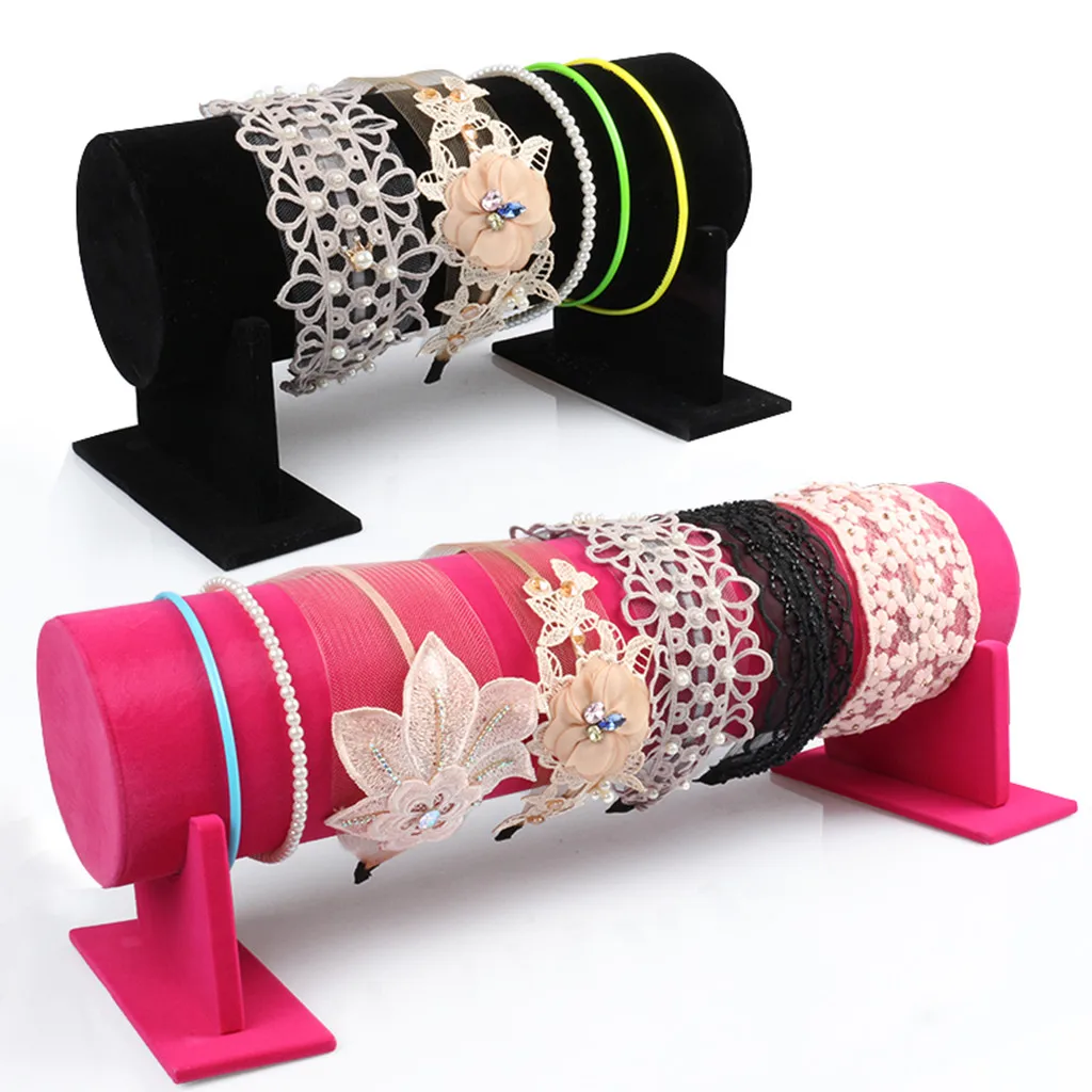 Velvet Headband Hair Clasp Display Stand Rack Women Headband Tiaras Holder Jewelry Stand for Shop Supply Counter Showcase