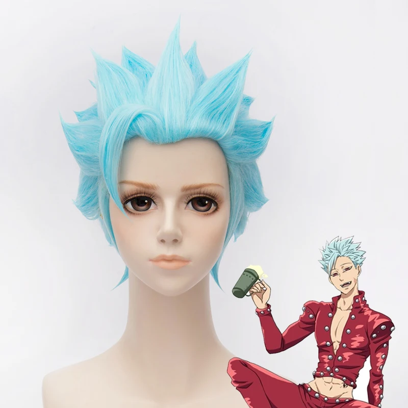 

The Seven Deadly Sins Ban Wigs Fox's Sin of Greed Heat Resistant Short Synthetic Hair Perucas Cosplay Wig + Wig Cap