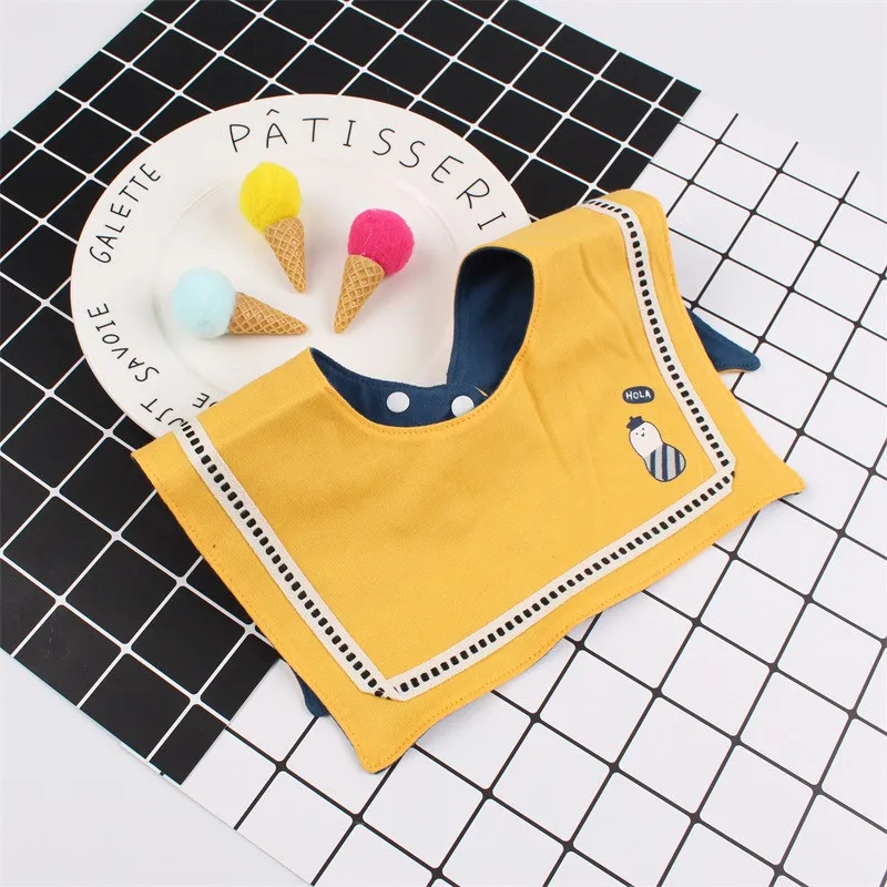 4Square Scarf Baby Bandana Bibs Newborn Boys Girls Absorbent Cotton Saliva Towel Buckle Closure Adjustable Toddler Burp Cloth