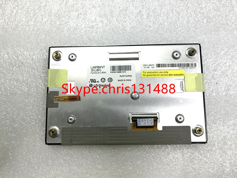 

Original 7 Inch LCD display LA070WV7-SL01 LA070WV7(SL)(01) without touch screen panel for Hyundai I40 car DVD navigation