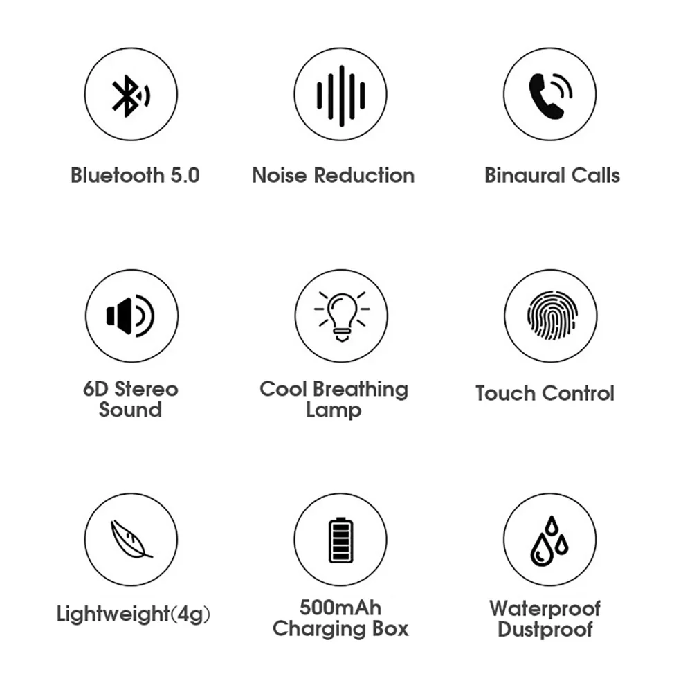 Bluetooth наушники 5,0 E8 TWS беспроводные наушники HiFi 6D стерео громкой связи Управление шумоподавлением Наушники, гарнитура для видеоигр