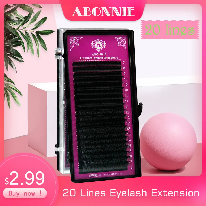 

Abonnie All Size C/D mixed 7-18mm curl 1 trays Individual natural Mink Eyelash False Eyelashes Artificial Fake False Eyelashes
