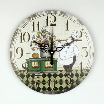 

Cartoon Kitchen Wall Clock With Waterproof Clock Face Modern Design Dining Hall Decoration Watch Wall Home Decor Gift