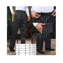 10 шт отель для шеф-повара Рабочая брюки Кухня широкие брюки-комбинезон Черный Полосатый главный брюки и задние брюки шеф-повара