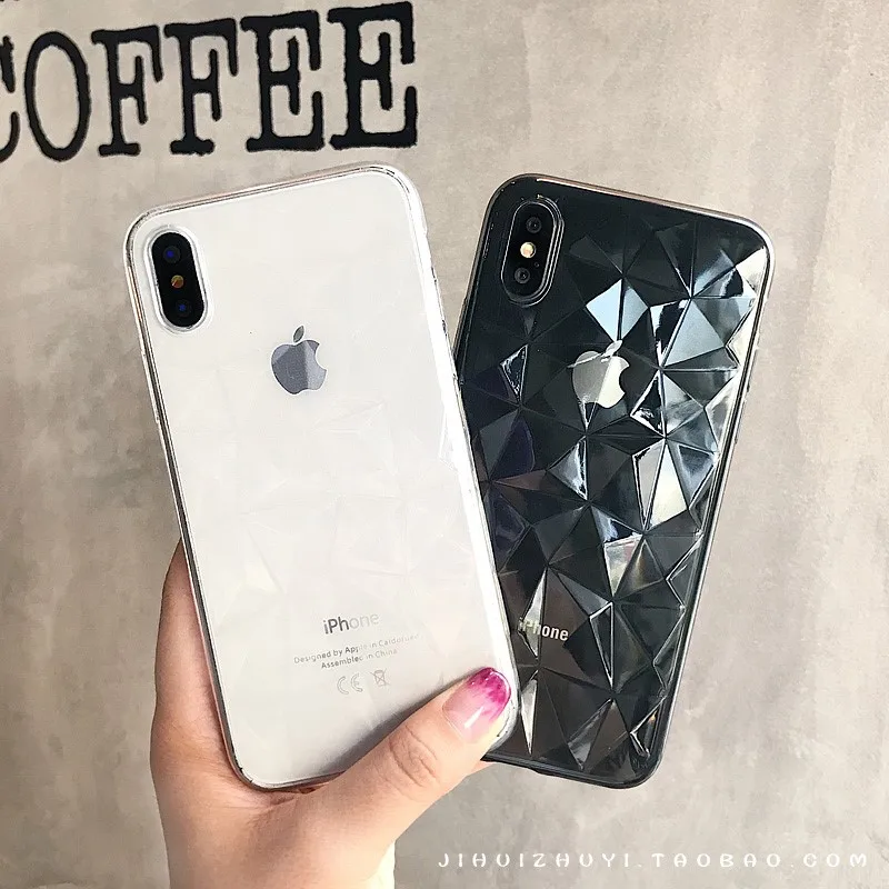 Ультратонкий Ромбический чехол для телефона iPhone 7 8 Plus прозрачный кирпич мягкая