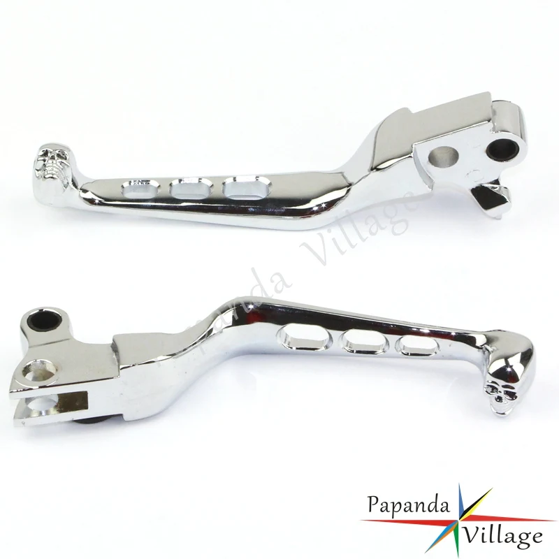 Embreagem do Freio Alavancas de Mão para Harley Moto Chrome Crânio Touring Sportster Xl883 1200 Softail Património Cnc 3 Moto cnc chrome crânio embreagem do freio