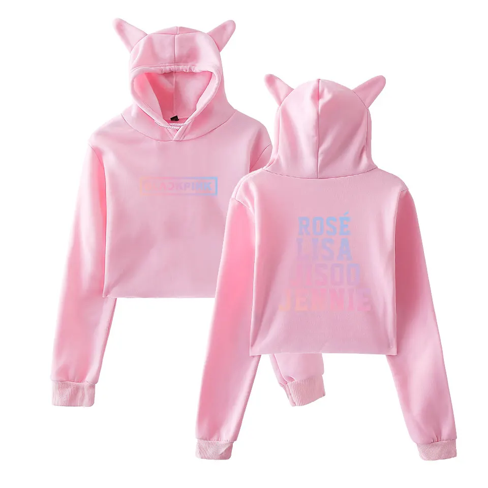 BLACKPINK Crop Top Hoodies With Ears (5 Models) – K-Pop Mansion