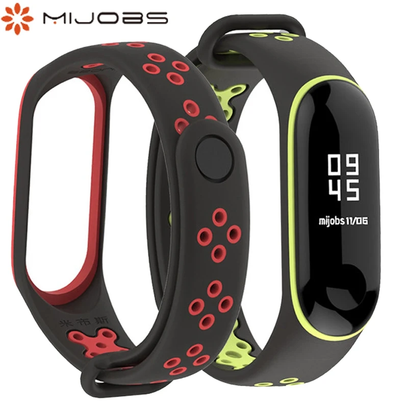 

Mijobs Double Color Silicone Wrist Strap For Xiaomi Miband 3 Smart Bracelet Band Replaceable Strap For Xiaomi Miband 2 Band