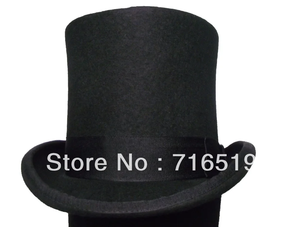 Buy High Black top hat 100 wool felt and high quality
